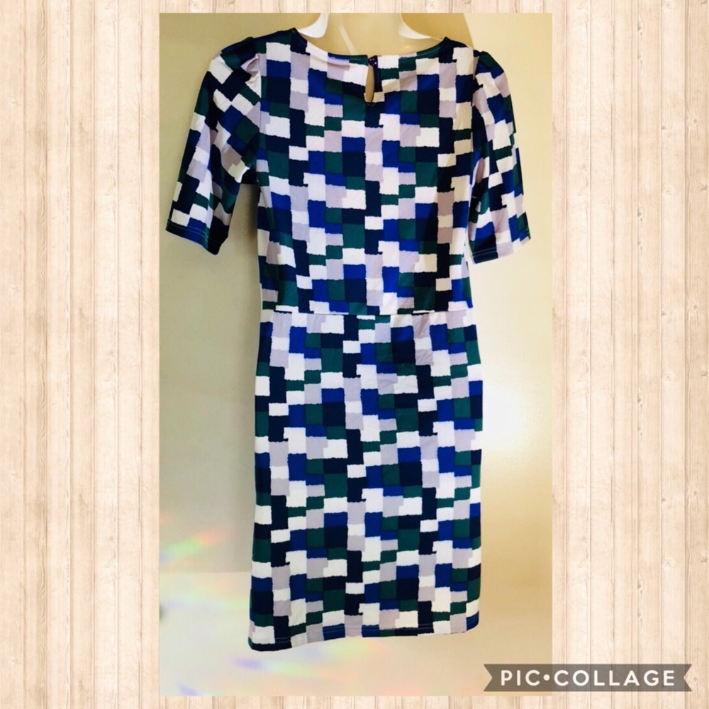 Boutique-Tracy Negoshian Kayla dress-paint Blocks - Picture 2 of 8